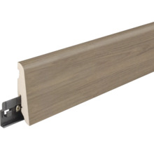 Fußleiste mit Holzdekor und Clip-Befestigung