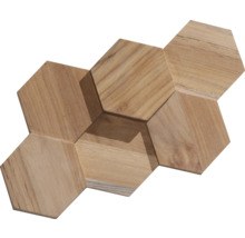 Sechseckige Holzfliesen für Wand- und Bodengestaltung