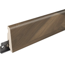 Sockelleiste mit Holzdekor und Befestigungsclip