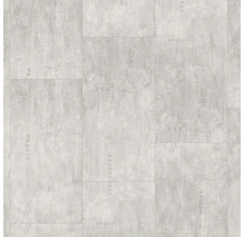 Bodenbelag mit Betonoptik und Schriftzug