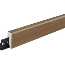 Sockelleiste mit Holzdekor und Befestigungsclip