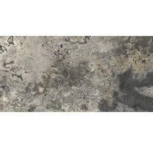 Nahaufnahme einer grauen Bodenfliese mit unregelmäßiger Textur.