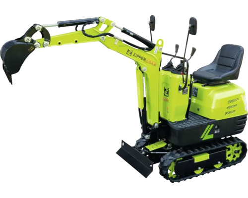 Zipper Minibagger mit Schaufel und Raupenfahrwerk