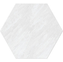 Feinsteinzeug Terrassenplatte Hexagon Quarzite Bianca rektifizierte Kante 60 x 52 x 2 cm