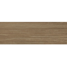 Japandi Wandfliese Larchwood Ipe 30x90cm 3D-Holzoptik braun matt rektifiziert