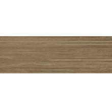 Produktbild: Japandi Wandfliese Larchwood Ipe 30x90cm 3D-Holzoptik braun matt rektifiziert