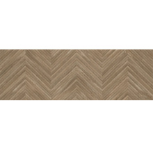 Japandi Wandfliese Zig Larchwood Ipe 30x90cm 3D-Holzoptik braun matt rektifiziert