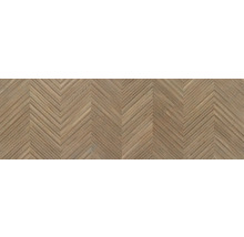 Japandi Wandfliese Zig Larchwood Ipe 40x120cm 3D-Holzoptik braun matt rektifiziert