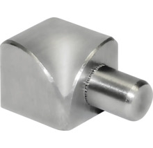 Ein einzelner, silberfarbener Regalbodenträger aus Metall.