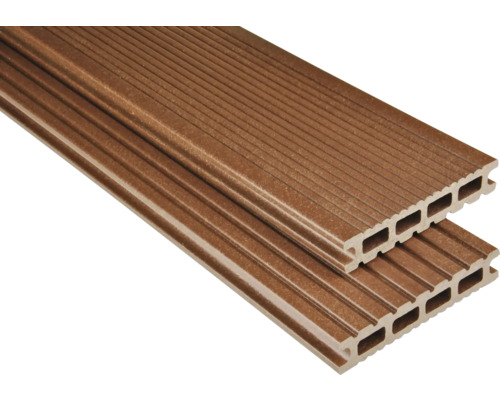 Handmuster zu Konsta WPC Terrassendiele Futura Hohlkammerprofil mattiert 26x145 mm braun Handmuster zu Konsta WPC Terrassendiele Futura Hohlkammerprofil mattiert 26x145 mm braun