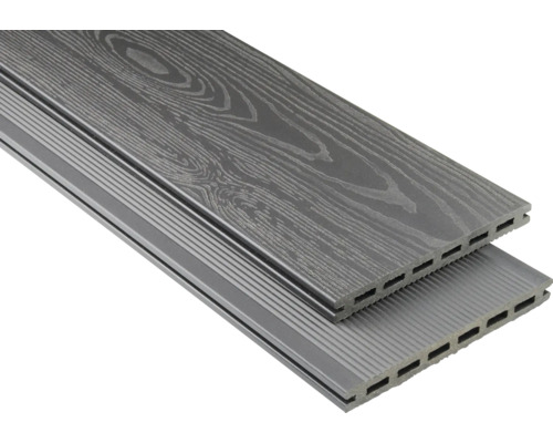 Handmuster zu Konsta WPC Terrassendiele Extenso Hohlkammerprofil strukturiert mattiert 20x190 mm dunkelgrau Handmuster zu Konsta WPC Terrassendiele Extenso Hohlkammerprofil strukturiert mattiert 20x190 mm dunkelgrau