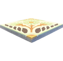 Dekorative quadratische Fliese mit Blumenmuster