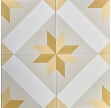 Muster aus Keramikfliesen mit Sternmotiv