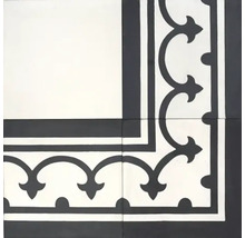 Detailansicht einer Bodenfliese mit Muster