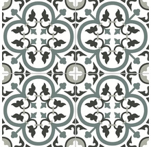 Dekorative Fliesen mit geometrischen und floralen Mustern