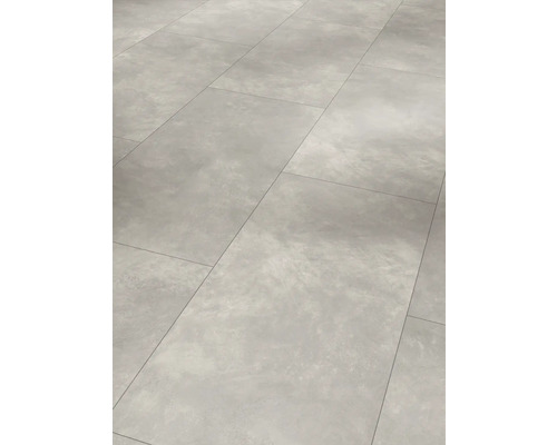 Handmuster zu Designboden Modular ONE Beton hellgrau Fliese Klickverbindung 853 x 400 x 8 mm