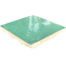 Produktbild: Handgefertigte Wandfliese Zellige Alhambra 17 Vert Ocean 10x10cm glänzend