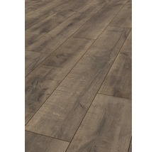 Nahaufnahme von Laminatboden in Holzoptik