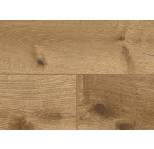 Detailaufnahme von Laminatboden in Holzoptik.