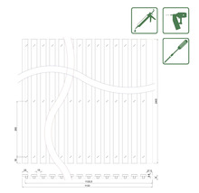 Bauplan einer Holzwand mit Montagehinweisen