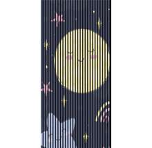 Abbildung eines Lamellenvorhangs mit Mond- und Sternmotiven