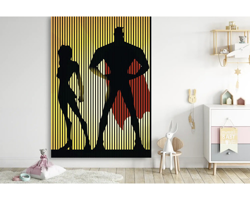 Wandbild mit Superhelden-Motiv im Kinderzimmer