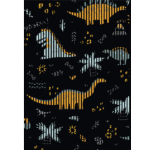 Illustration mit Dinosaurier Muster auf dunklem Grund.