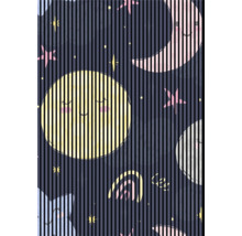 Illustration von Monden, Sternen und Regenbogen