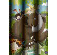 Illustration eines Bären mit Kindern im Wald