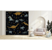 Fototapete mit Dinosaurier Muster im Kinderzimmer