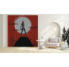 Dekoratives Lamellenbild mit Comicmotiv im Kinderzimmer.