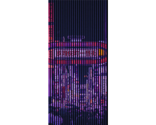 Neonbeleuchtete Stadtansicht