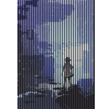 Illustration einer Person, die auf Felsen steht