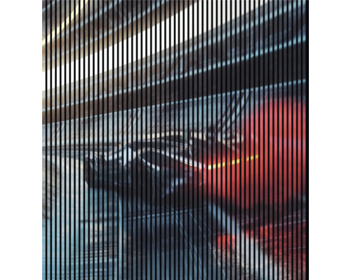 Vertikale Linien vor Fahrzeuginterieur