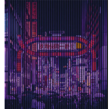 Abstraktes Stadtbild mit japanischen Schriftzeichen