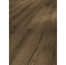 Nahaufnahme von Laminatboden in Holzoptik