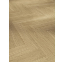 Verlegung von hellem Parkett im Fischgrätmuster