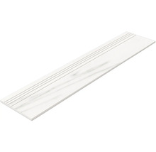 Weiße Treppenfliese mit Rillen