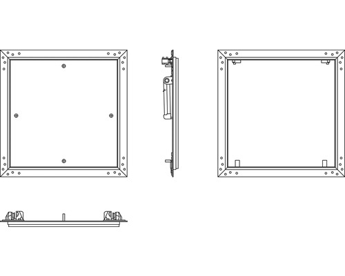 Revisionsklappe AluNova mit 12,5 mm GKBI-Einlage mit Fangsicherung 20 x 20 cm