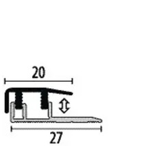 Technische Zeichnung eines Übergangsprofils mit Maßen.