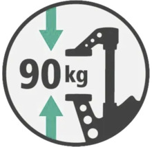 Belastbarkeit bis 90 Kilogramm Symbol