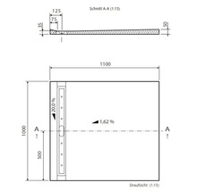 Technische Zeichnung mit Maßangaben
