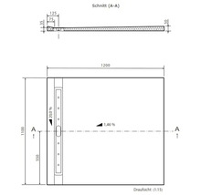Technische Zeichnung mit Maßen und Ansichten