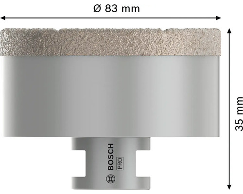 Bosch Pro Diamant-Bohrkrone, Durchmesser 83 mm, Höhe 35 mm