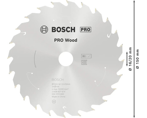 Bosch Pro Holzsägeblatt mit 150 Millimeter Durchmesser