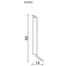 Profilleiste mit den Maßen 60 mal 14 Millimeter