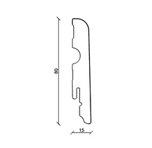 Skizze eines Profils mit Maßangaben 80 mal 15 Millimeter