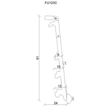 Technische Zeichnung eines Profils mit Maßen.