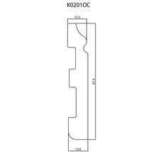 Technische Zeichnung eines Profils mit Maßangaben.