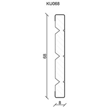 Technische Zeichnung eines Profils mit den Maßen 88 mal 8 Millimeter